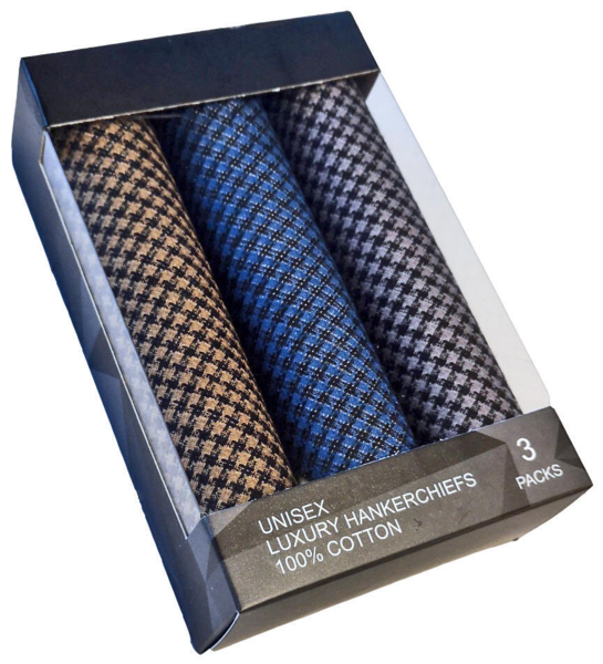 sand/blå/grå houndstooth-mönster