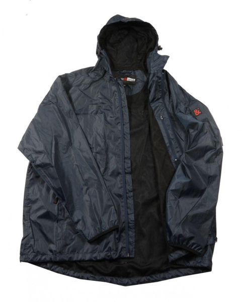 Lätt regnjacka (Blå) - öppen