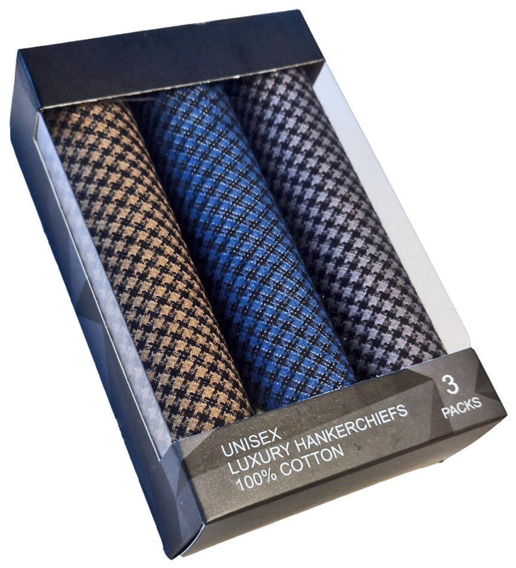 sand/blå/grå houndstooth-mönster