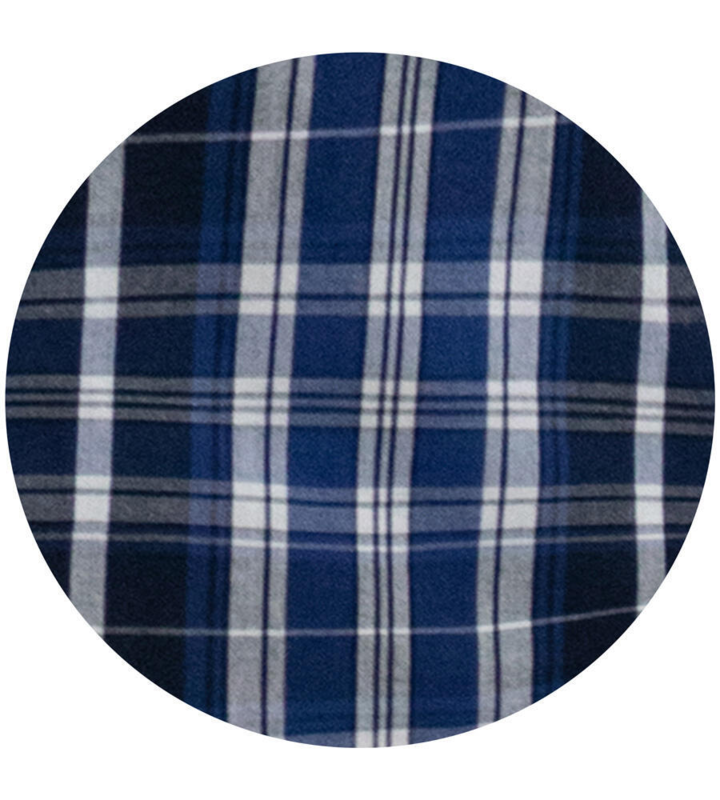 Navyblå/hvid rutig Button-Down-skjorta (K/Æ) - D555