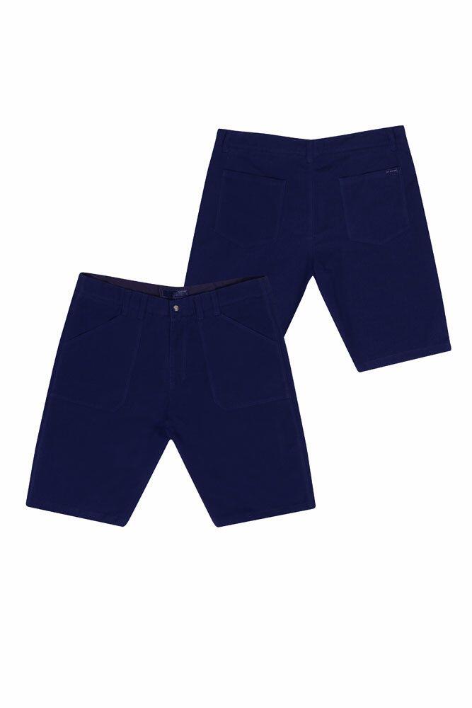 Mörkblå linneshorts - Ed Baxter