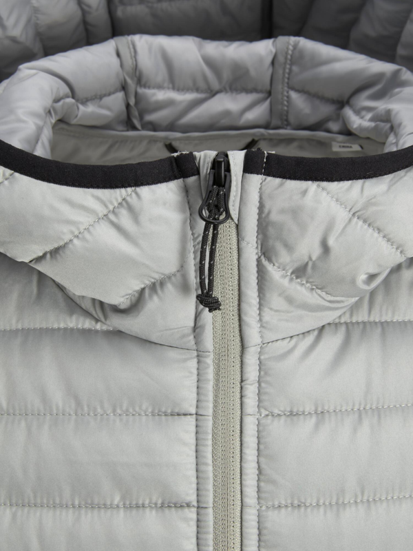 Grå quiltad jacka med huva - Jack & Jones